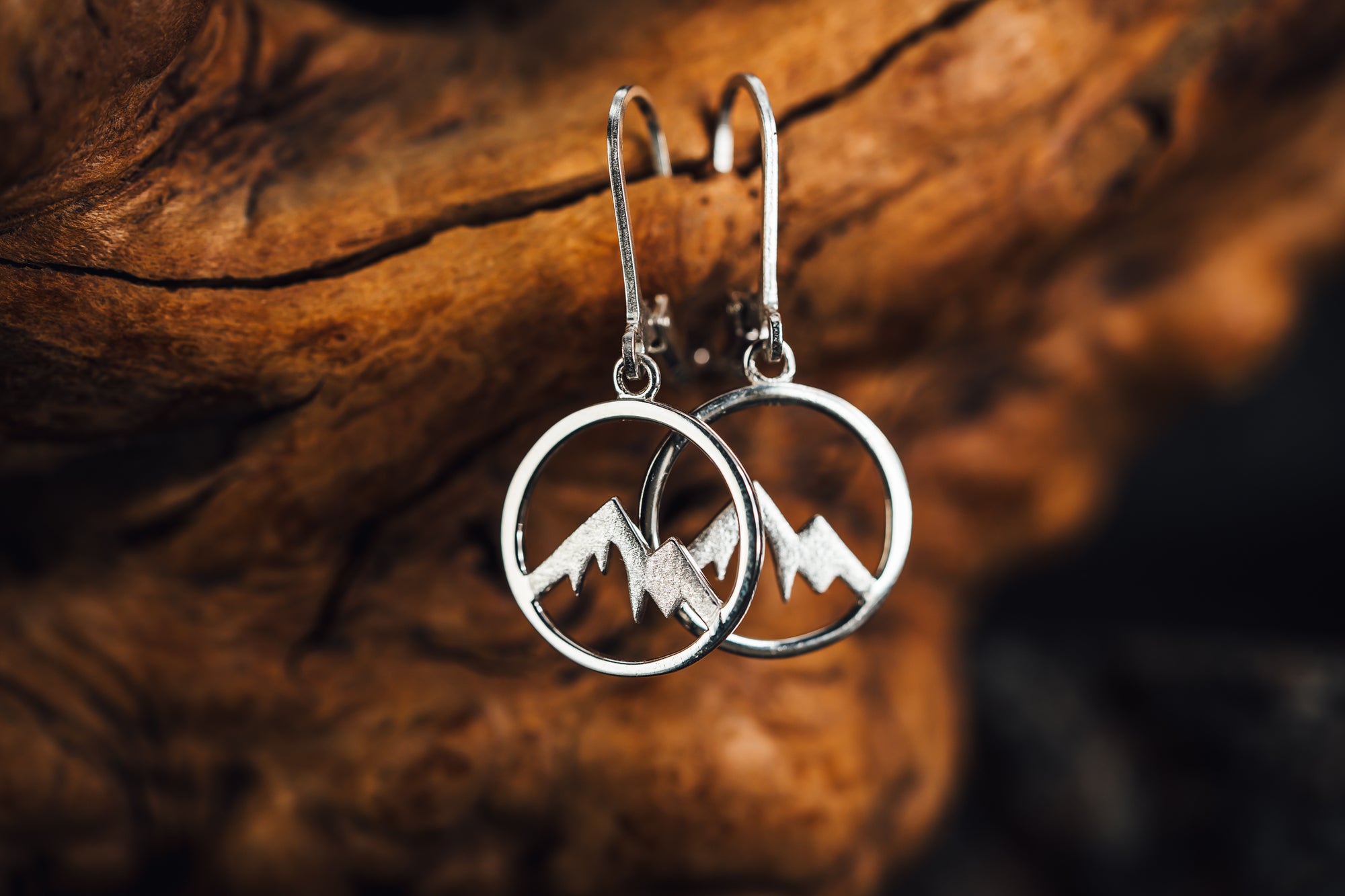 Sterling Silver Small Mountain Peaks Earrings