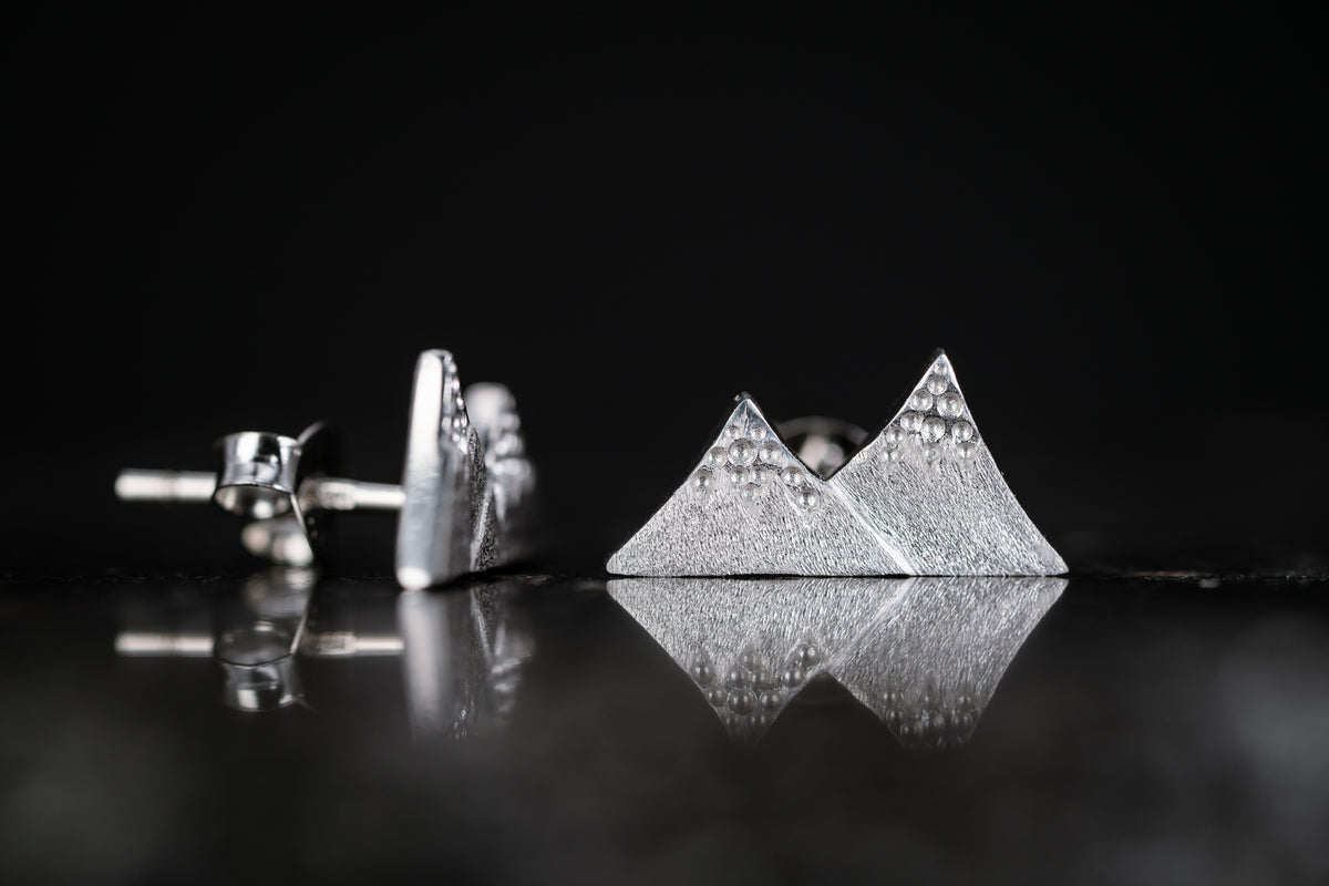 Sterling Silver Mountain Earrings