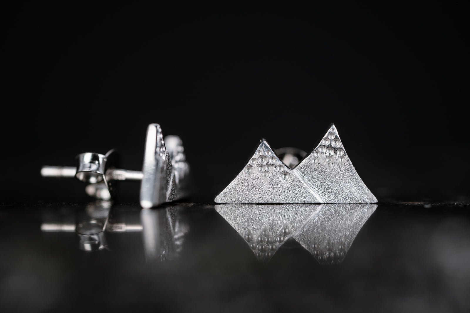 Sterling Silver Mountain Earrings