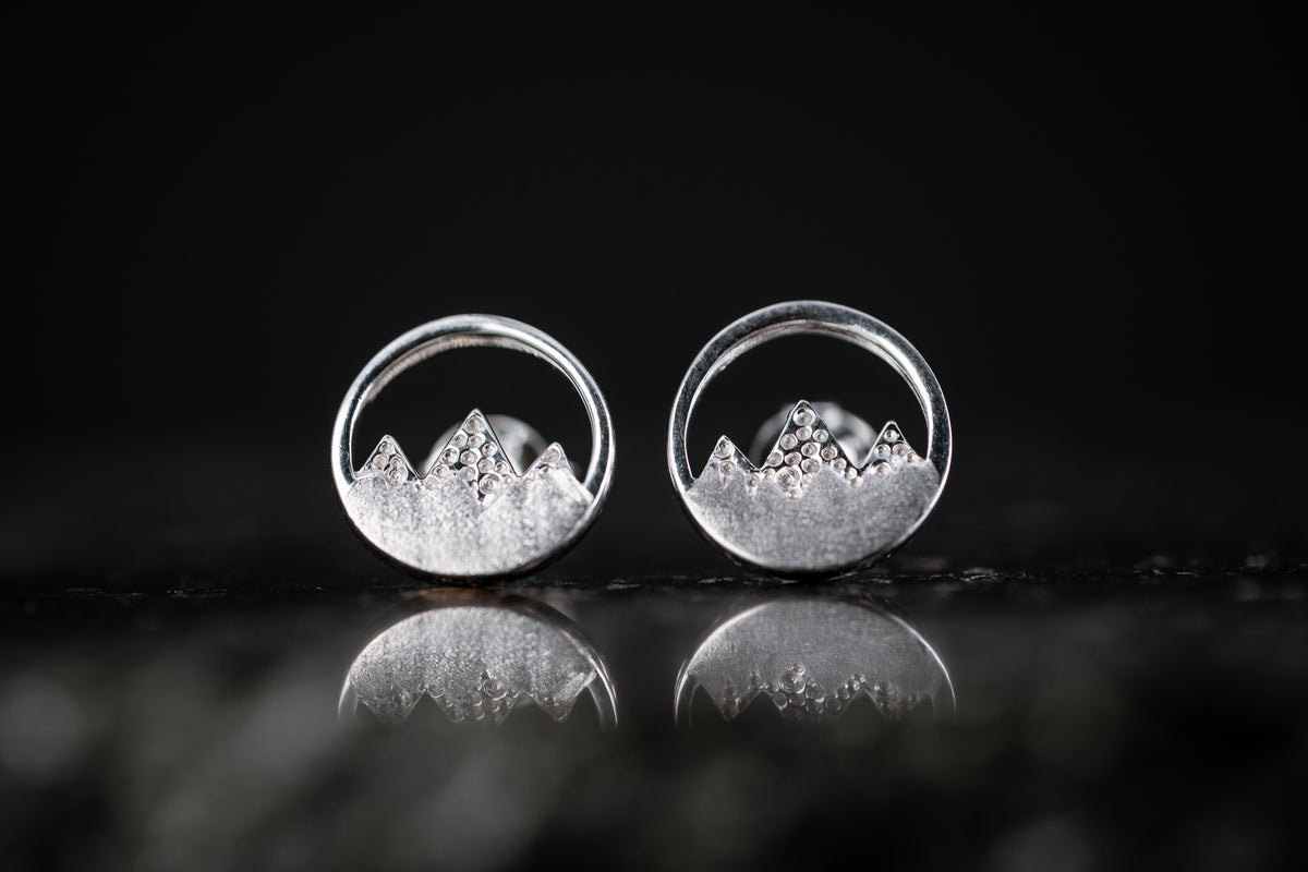 Sterling Silver Small Mountain Earrings
