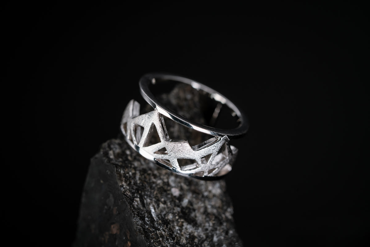 Sterling Silver Mountain Band