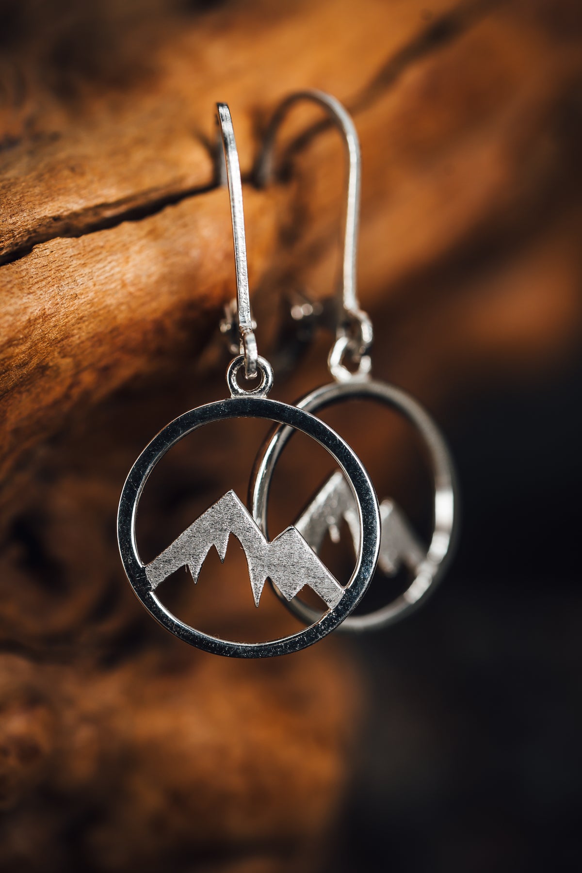 Sterling Silver Small Mountain Peaks Earrings