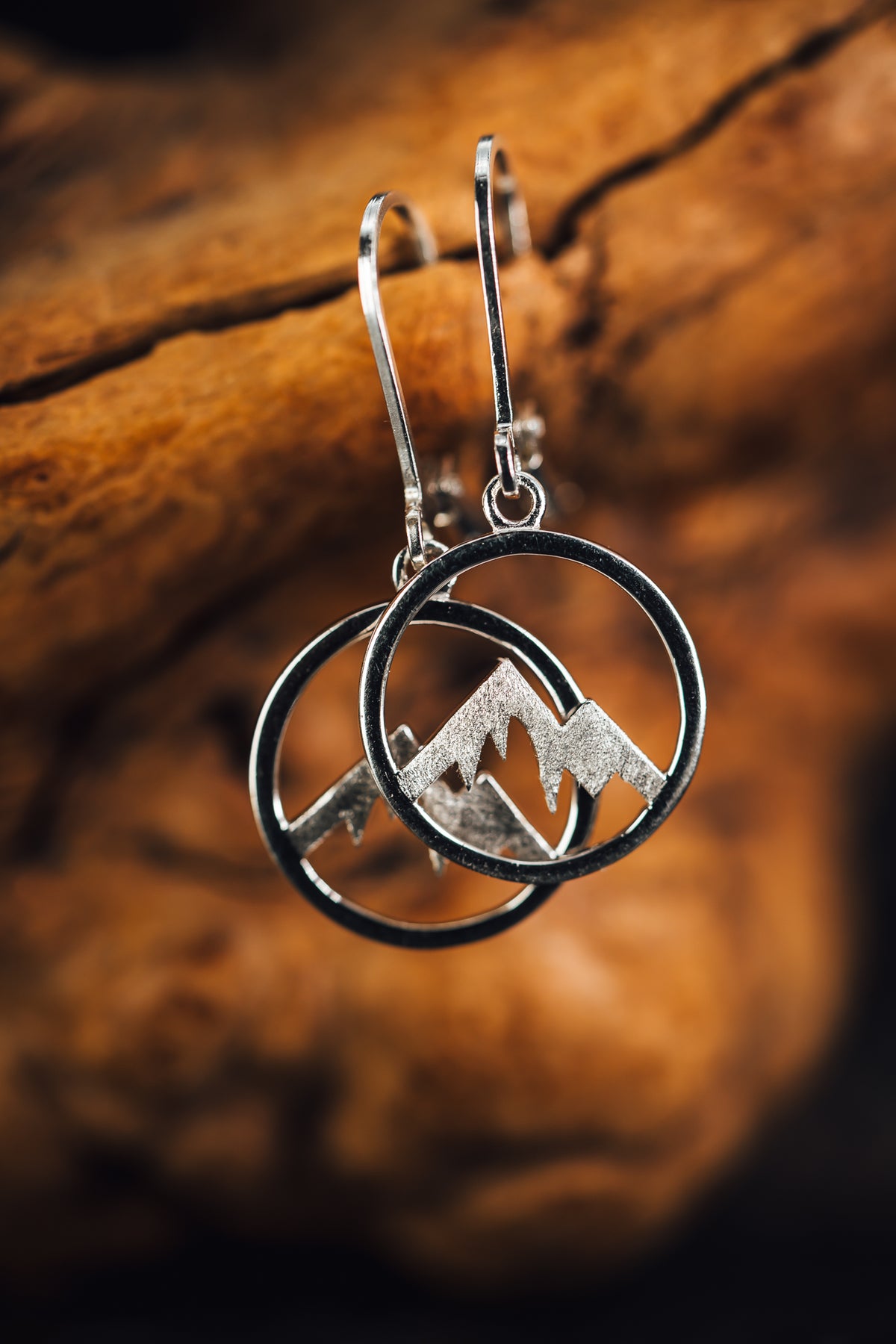 Sterling Silver Small Mountain Peaks Earrings
