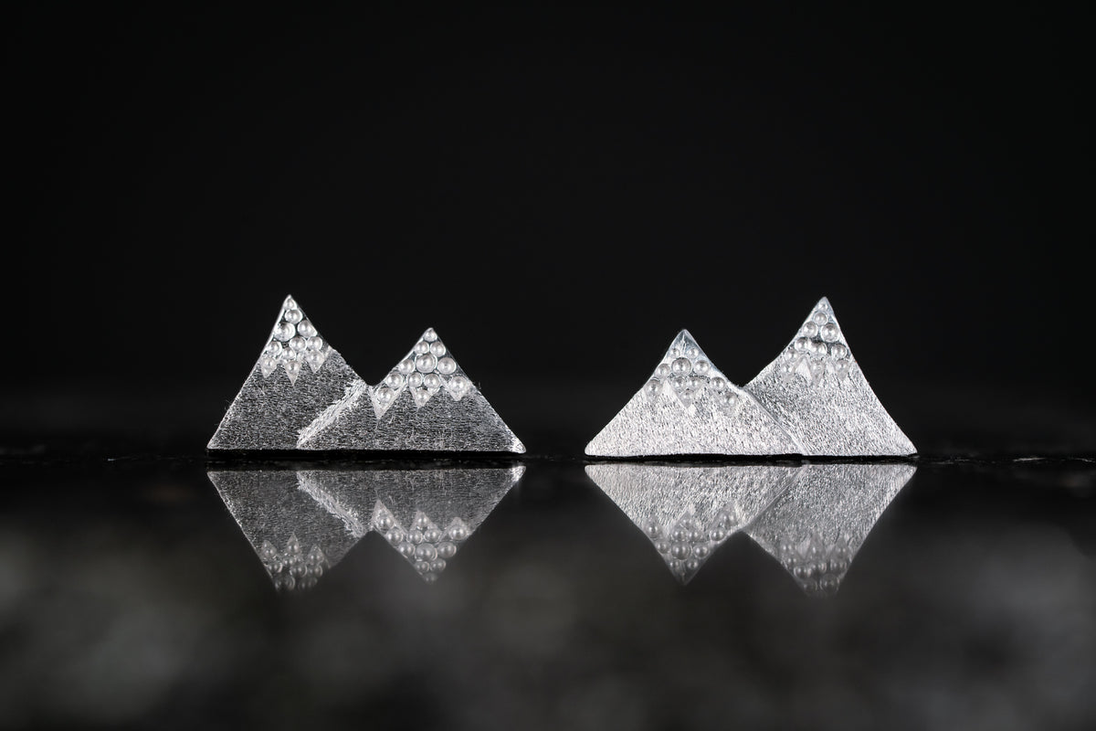 Sterling Silver Mountain Earrings