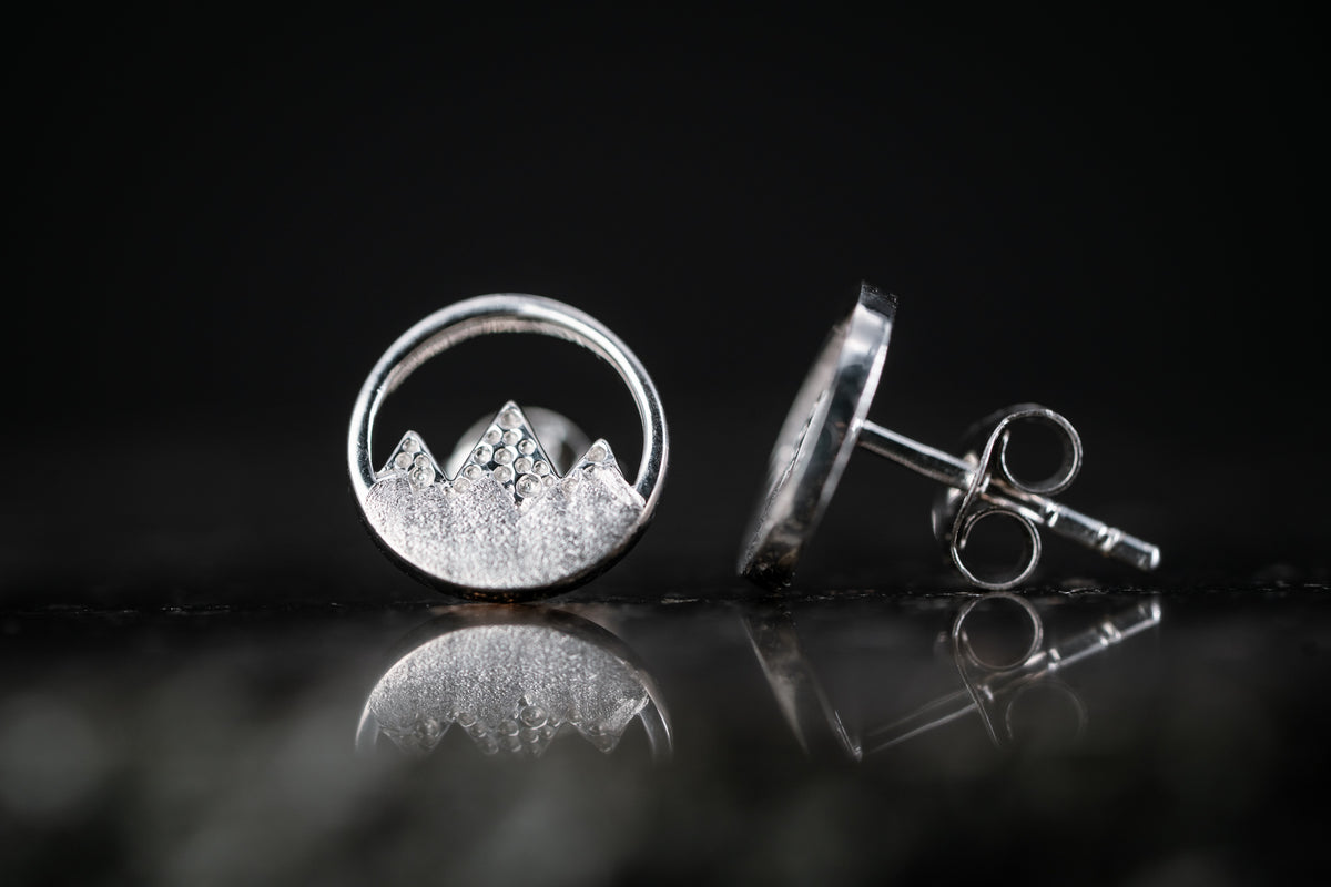 Sterling Silver Small Mountain Earrings