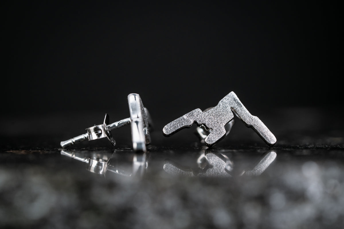 Sterling Silver Mountain Peak Earrings