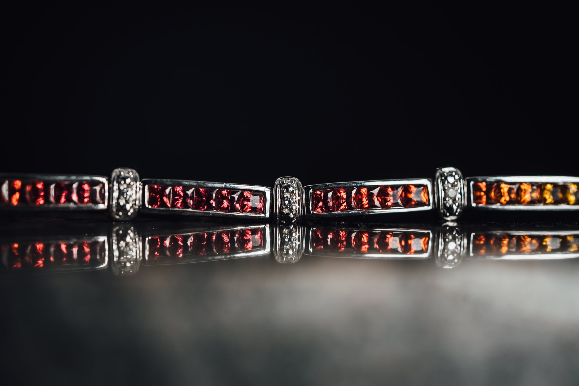 14k White Gold Sapphire and Diamond Bracelet