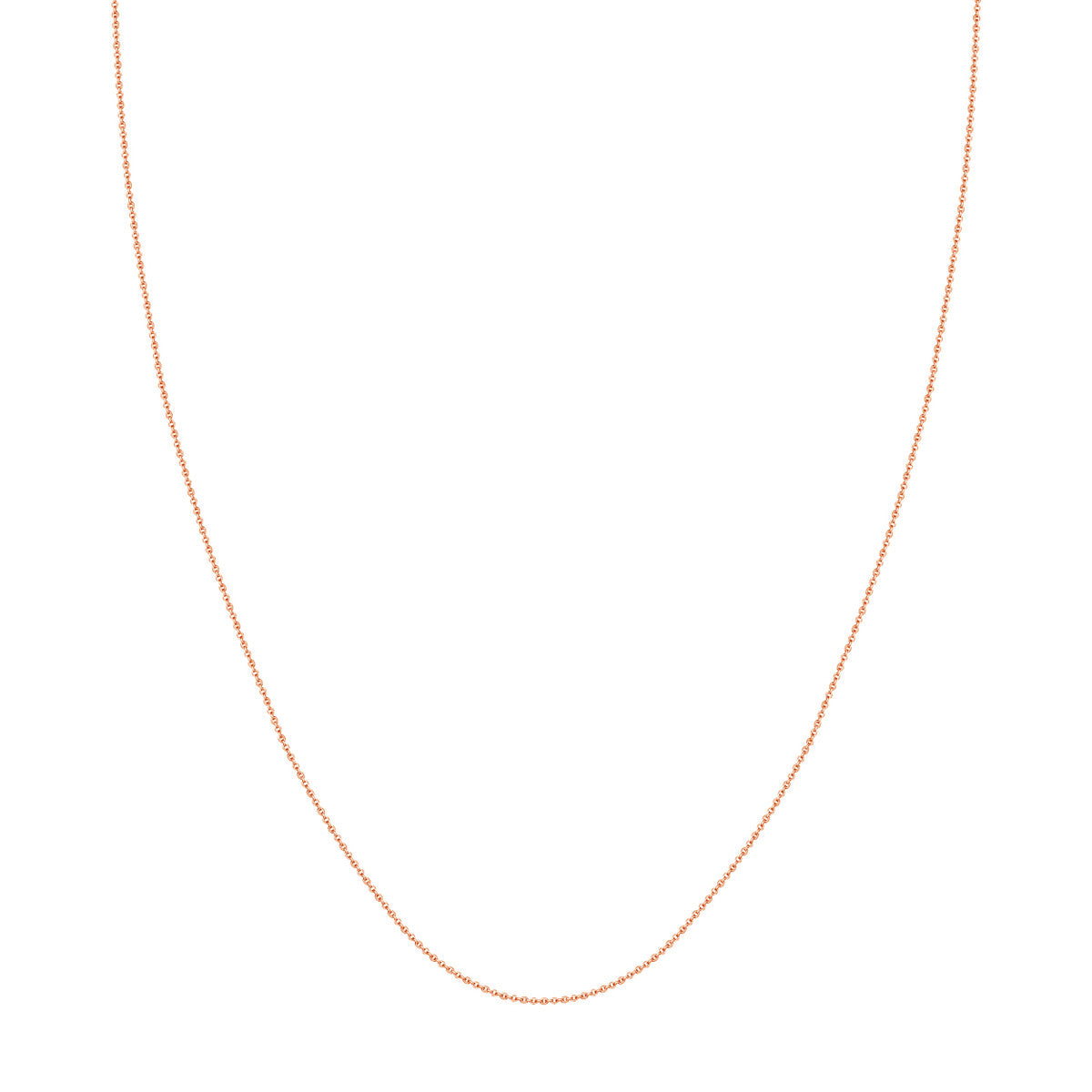 14k Rose Gold 22" 0.9mm Adjustable Wheat Chain
