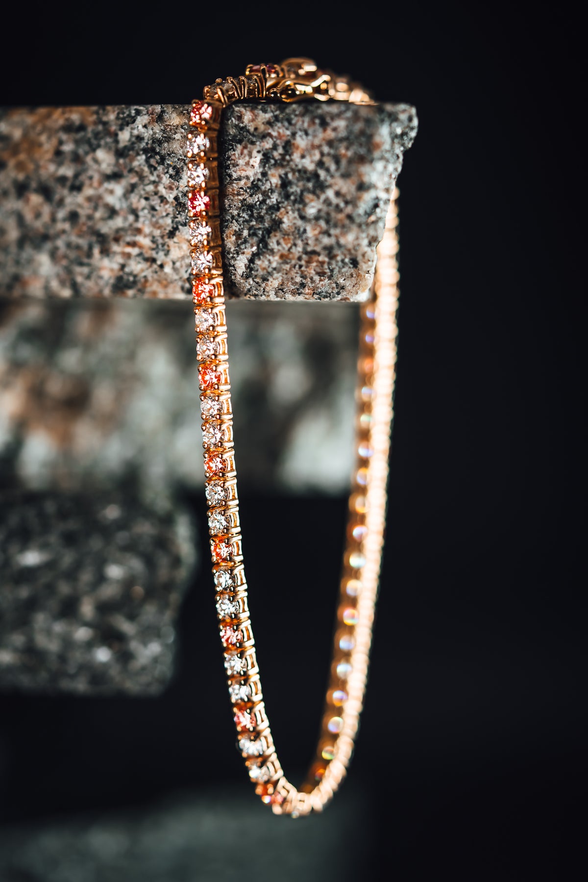 14k Rose Gold Lab Grown Diamond Tennis Bracelet