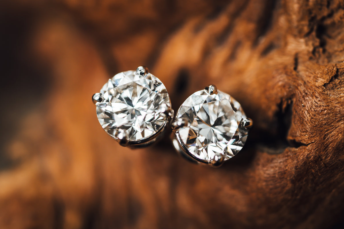 14k White Gold Lab Created Diamond Studs