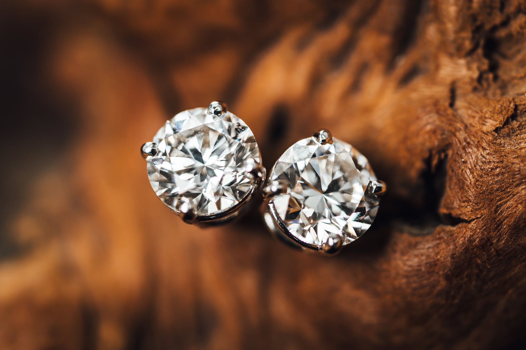 14k White Gold Lab Created Diamond Studs