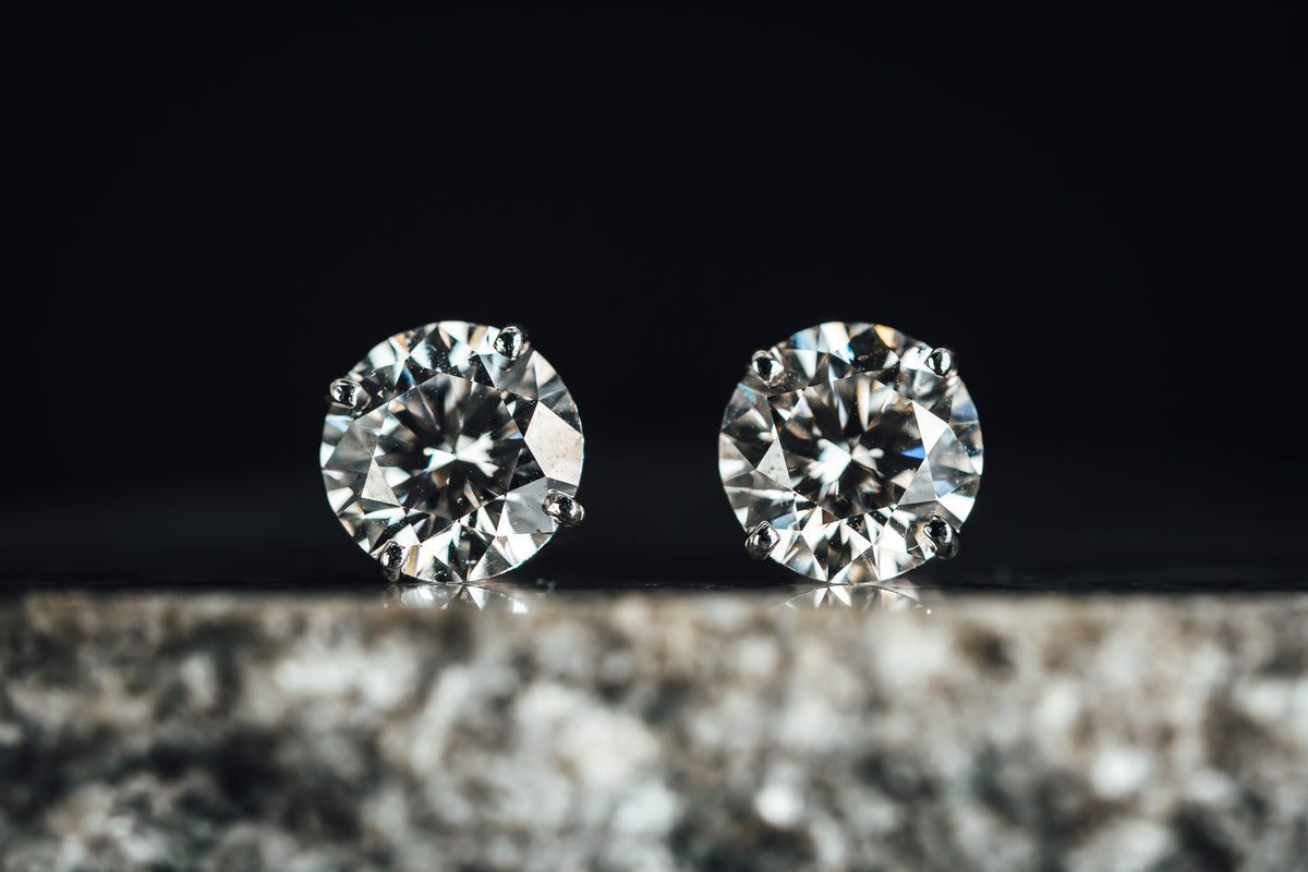 14k White Gold Lab Created Diamond Studs