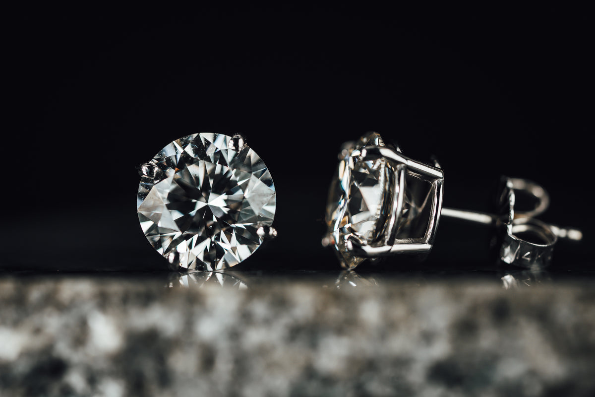 14k White Gold Lab Created Diamond Studs