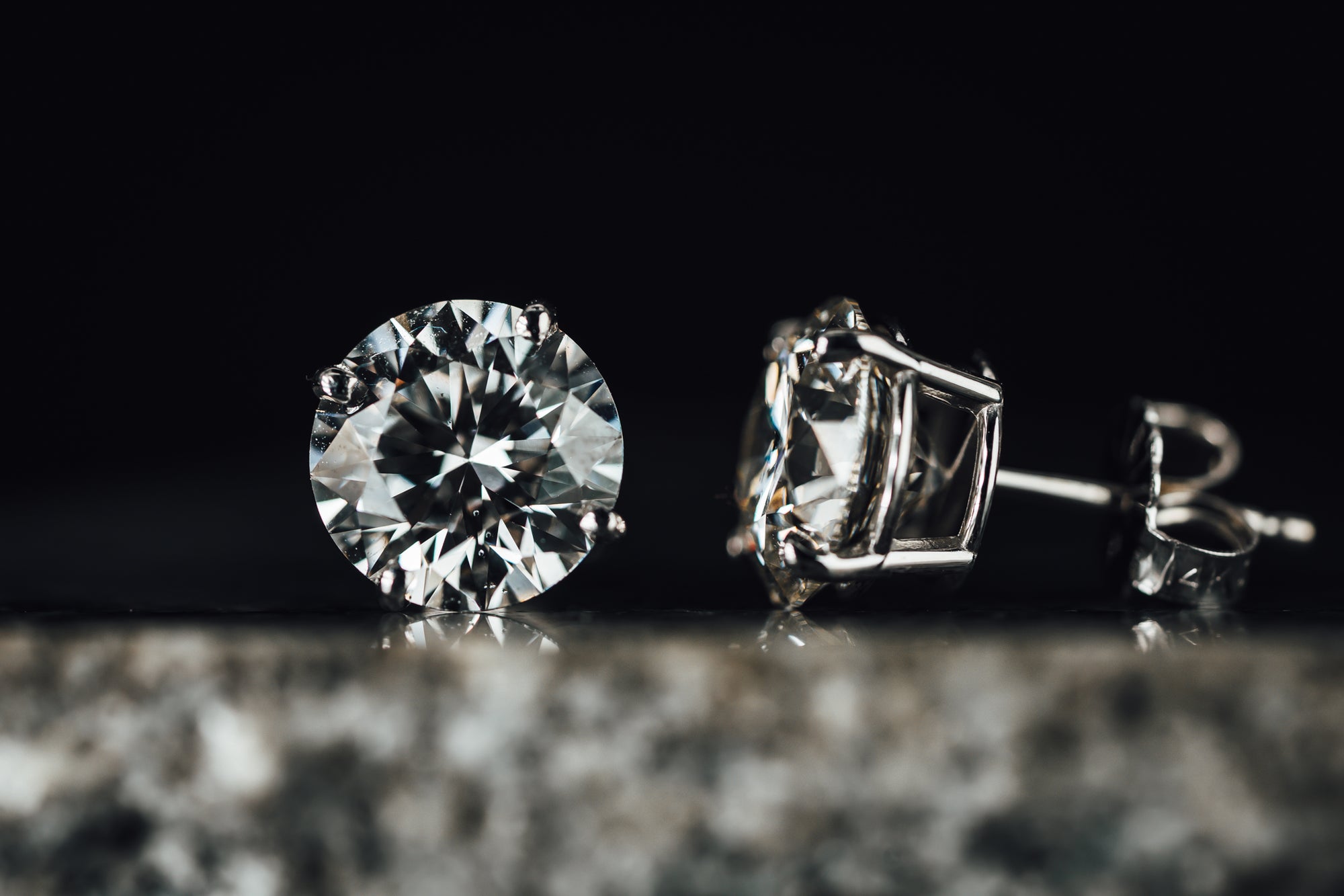 14k White Gold Lab Created Diamond Studs