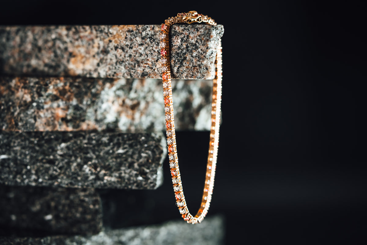 14k Rose Gold Lab Grown Diamond Tennis Bracelet