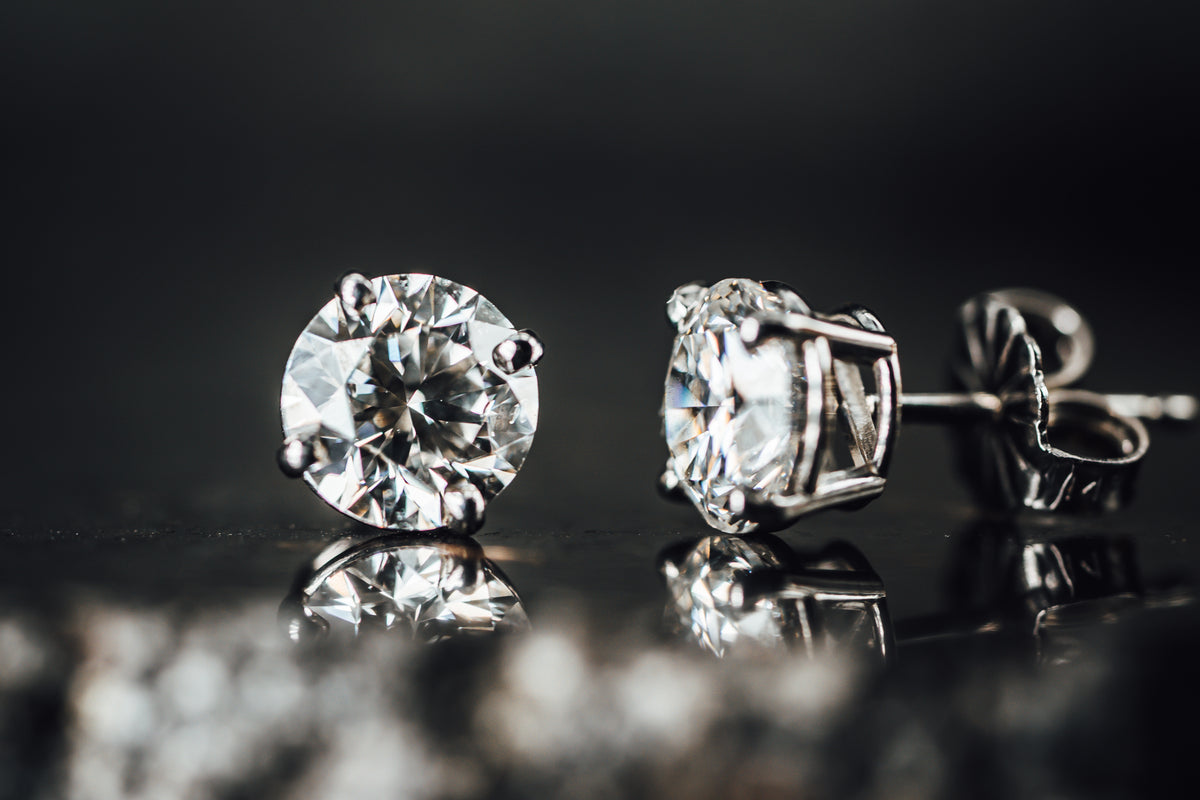 14k White Gold Lab Created Diamond Studs