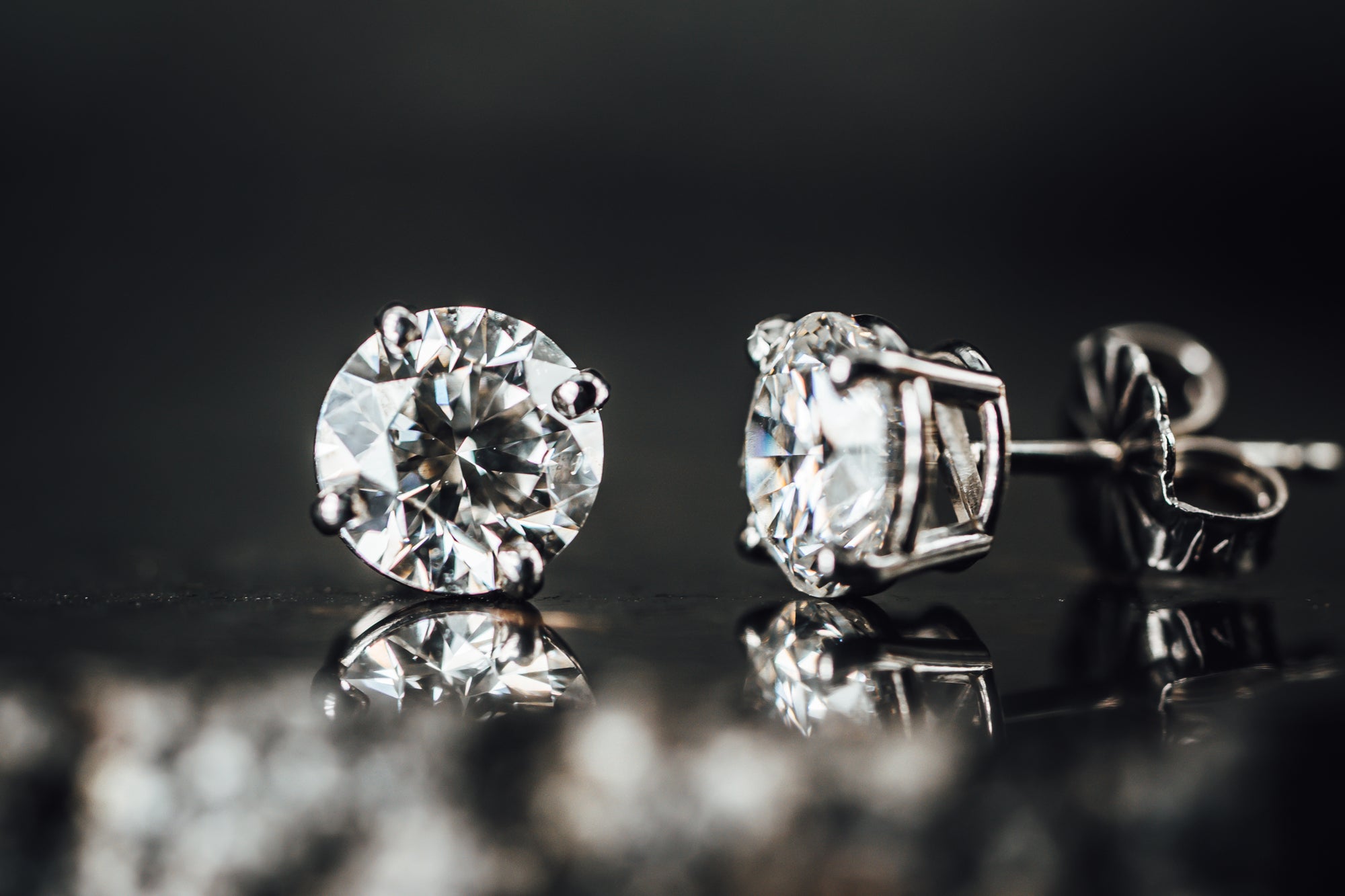 14k White Gold Lab Created Diamond Studs