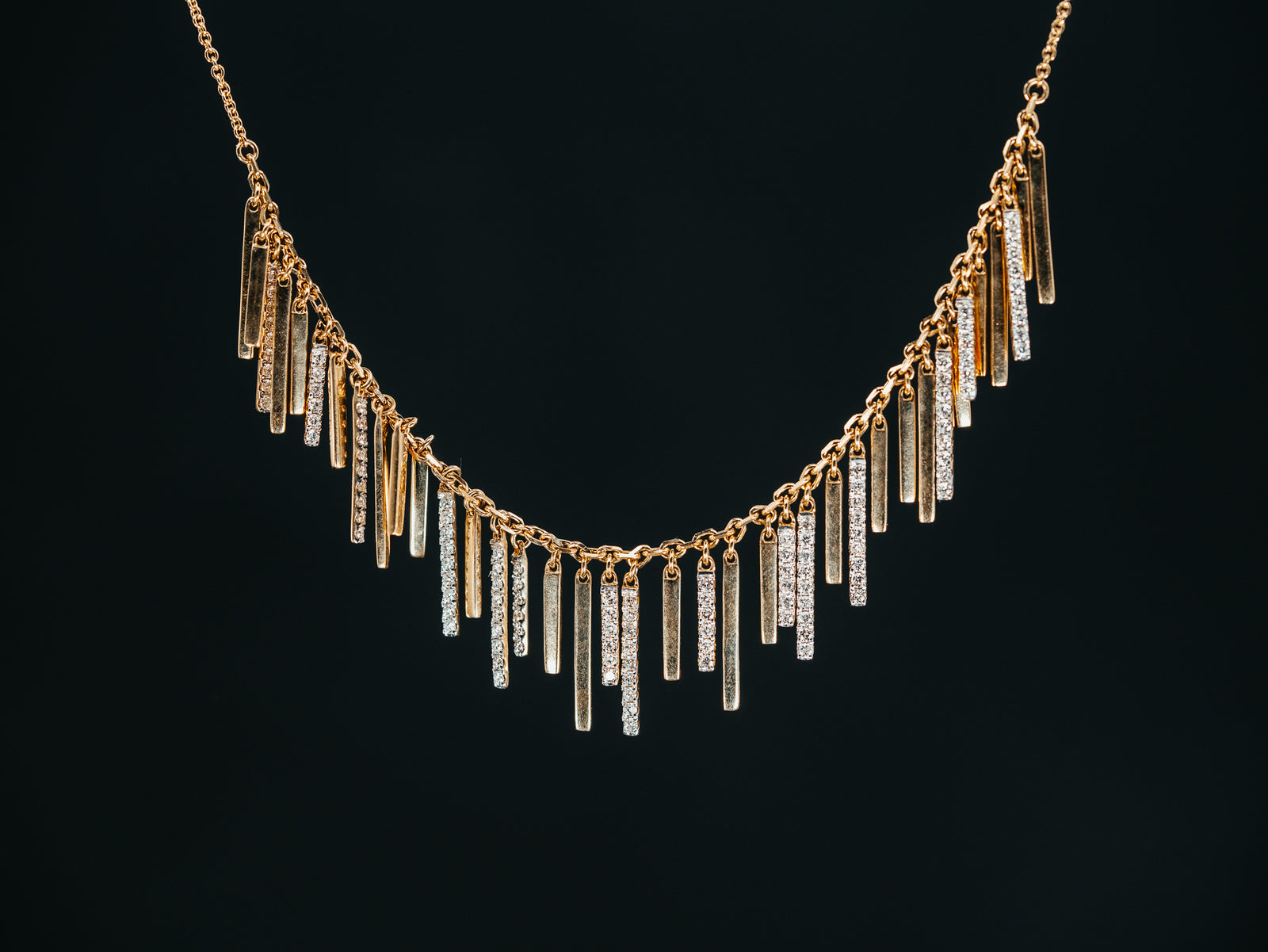 14k Yellow Gold and Diamond Necklace