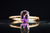 18k Yellow Gold Amethyst and Diamond Ring