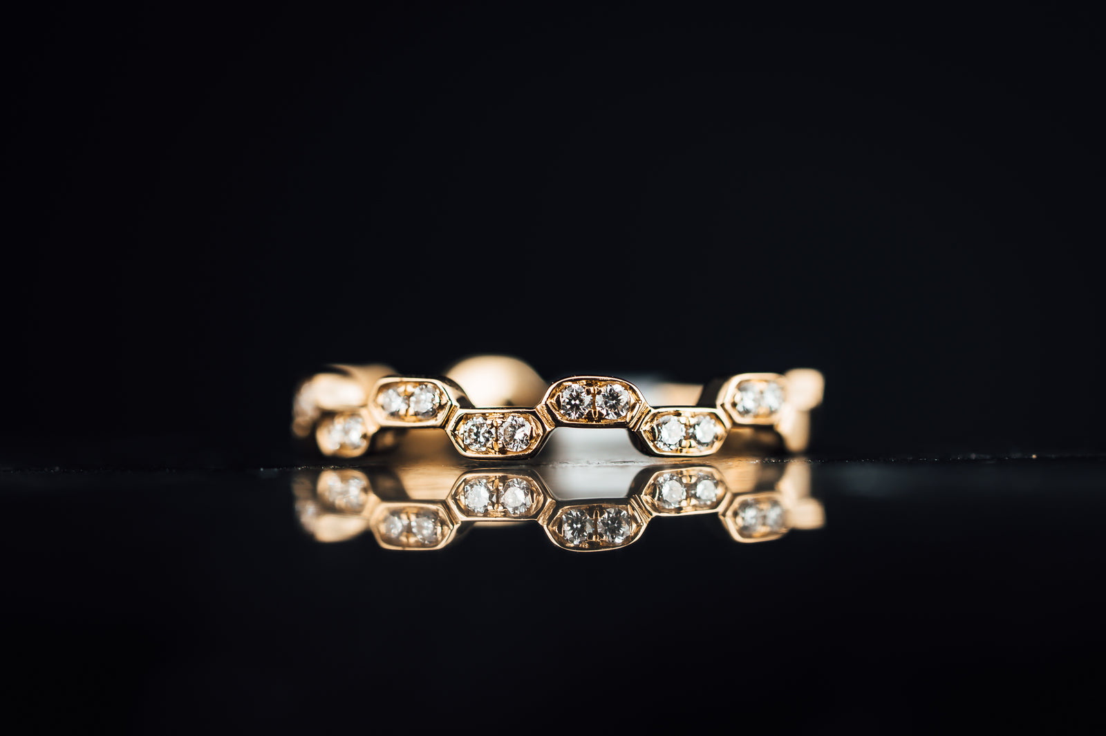 14k Yellow Gold Sackable Diamond Ring