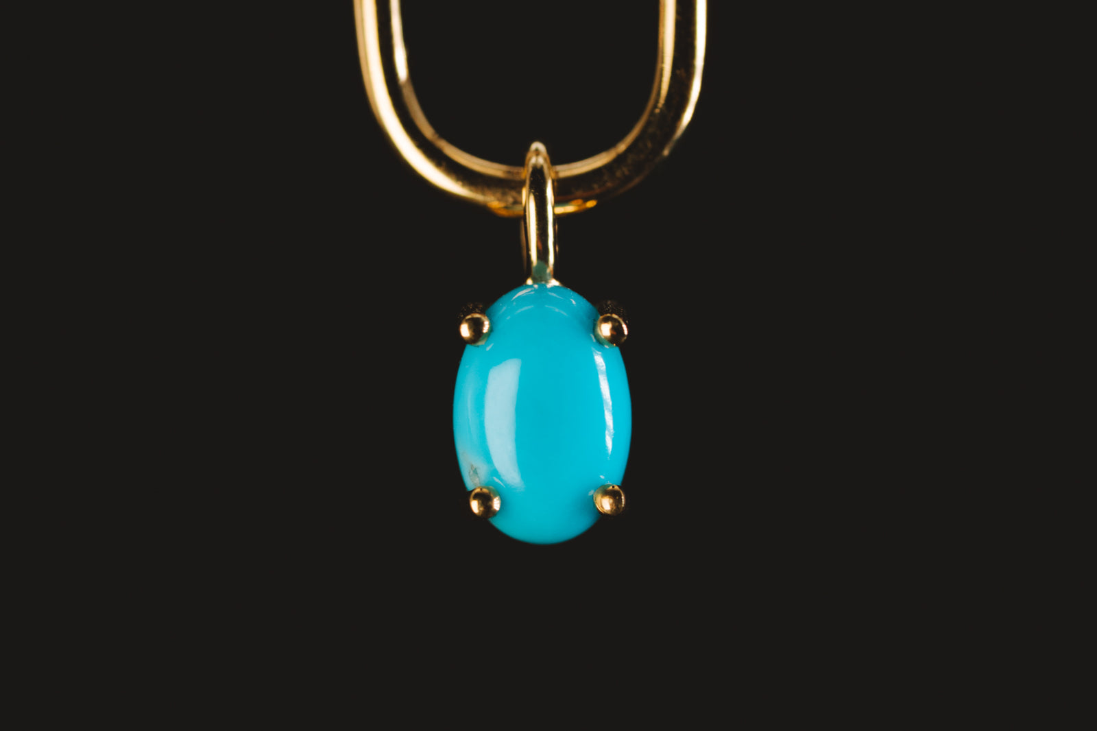 14k Yellow Gold Turquoise Pendant