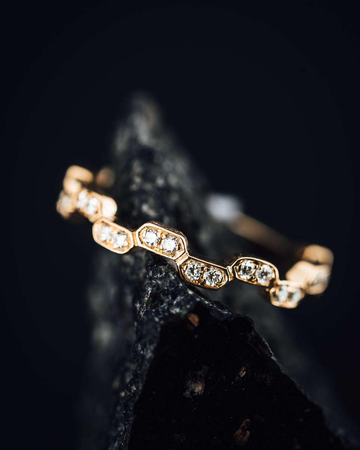 14k Yellow Gold Sackable Diamond Ring