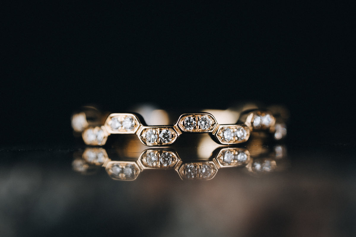 14k Yellow Gold Sackable Diamond Ring