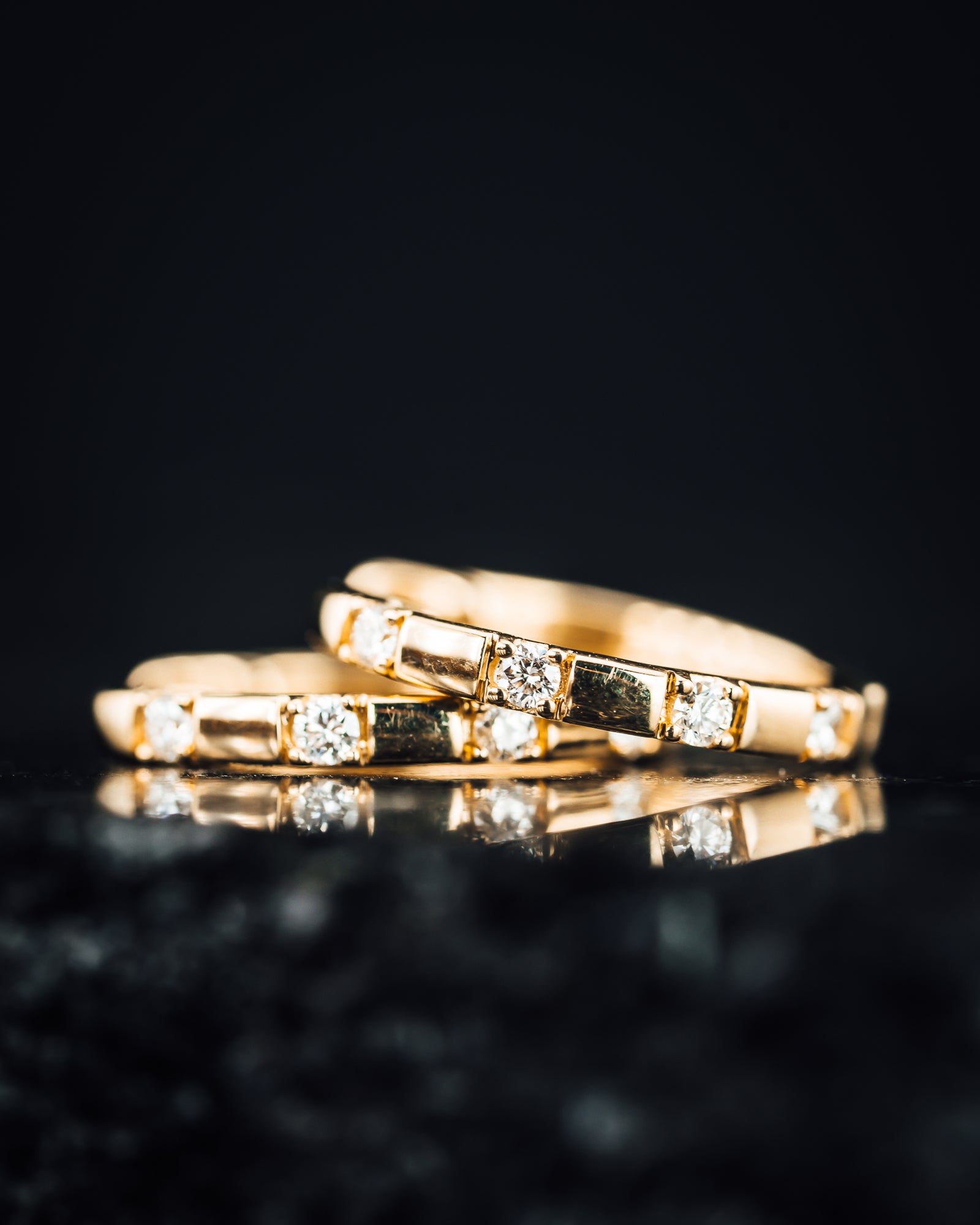 14k Yellow Gold Diamond Huggie Hoop Earrings