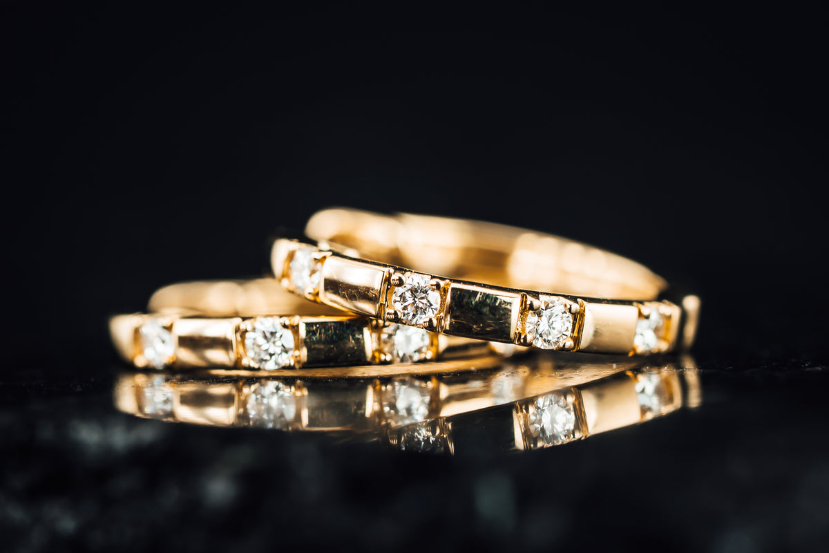 14k Yellow Gold Diamond Huggie Hoop Earrings