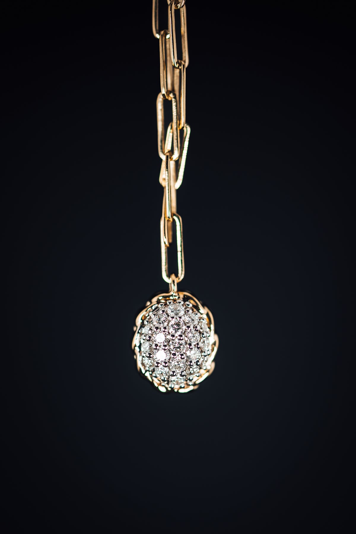 14k Yellow Gold Pave&#39; Diamond Pendant