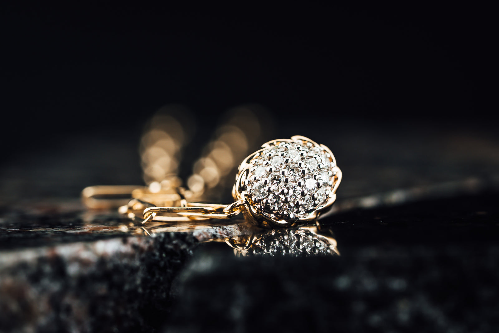 14k Yellow Gold Pave' Diamond Pendant