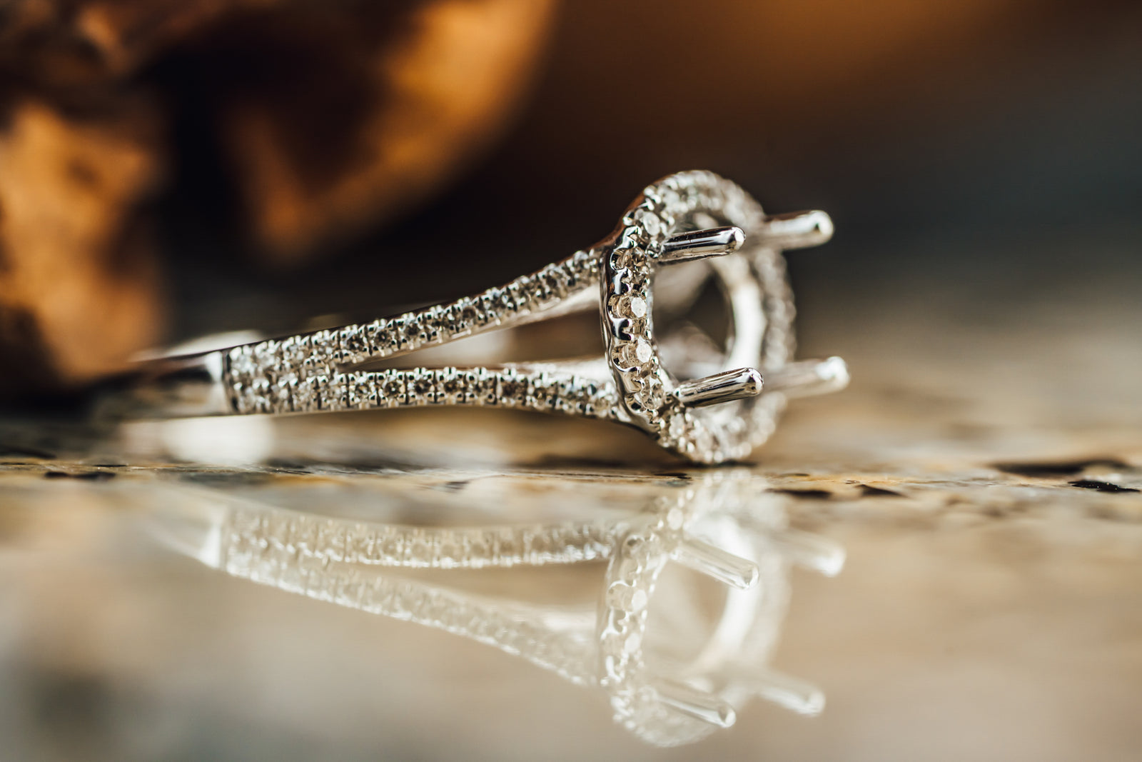 14k White Gold Diamond Semi-Mount