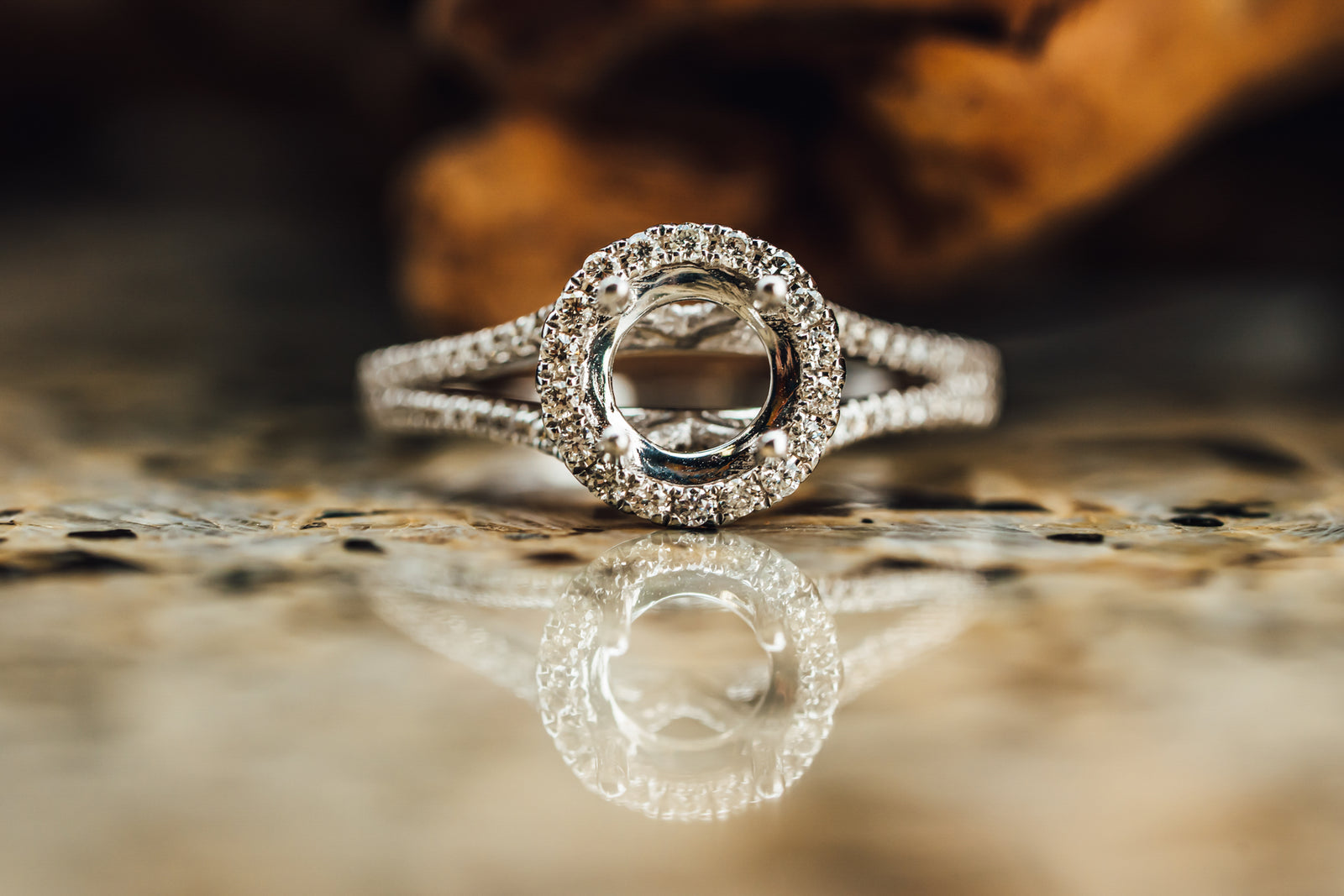 14k White Gold Diamond Semi-Mount