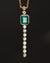 14k Yellow Gold Emerald and Diamond Drop Pendant