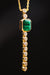 14k Yellow Gold Emerald and Diamond Drop Pendant