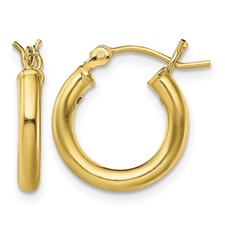 Sterling Silver Yellow Gold Plated Hoop Earrings