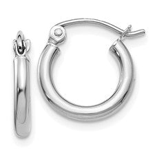 14k White Gold Small Hoop Earrings