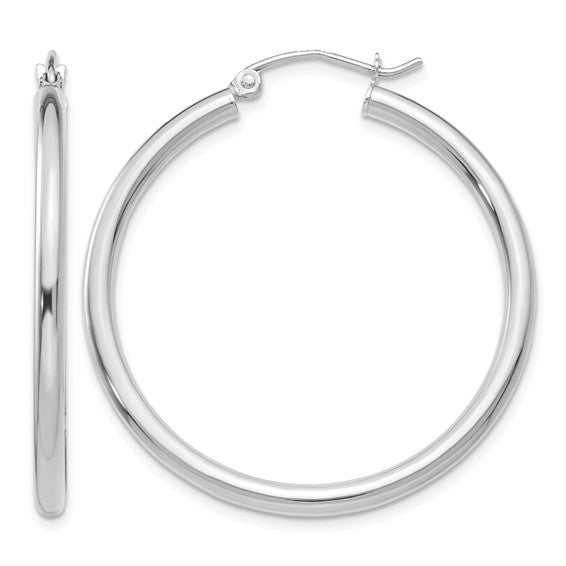 14k White Gold Hoop Earrings