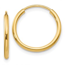 14k Yellow Gold Endless Hoop Earrings