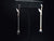 14k White Gold Single Drop Long Black Diamond Earrings