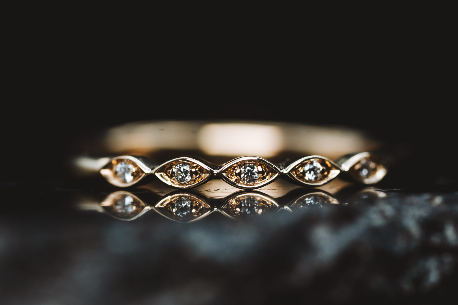 14k Yellow Gold Diamond Band