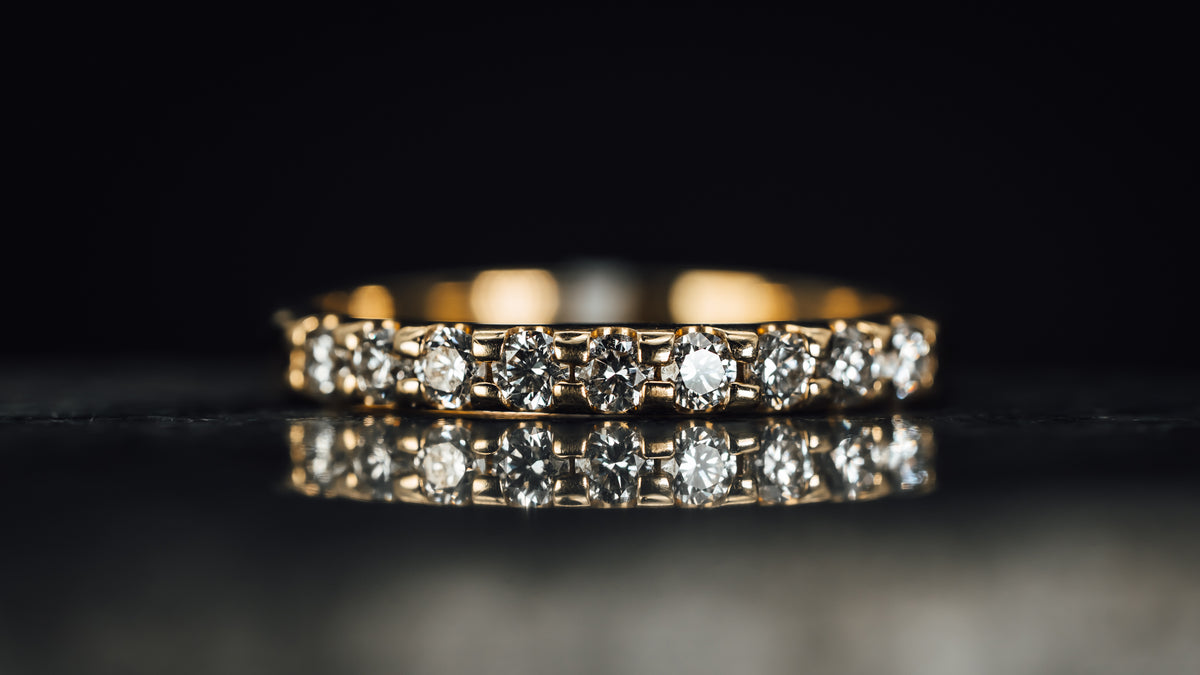 14k Yellow Gold Diamond Anniversary Band