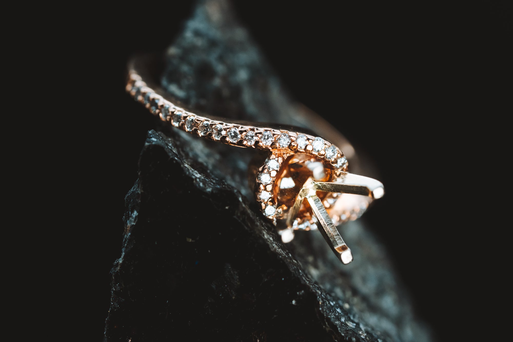 14k Rose Gold and Diamond Mounting