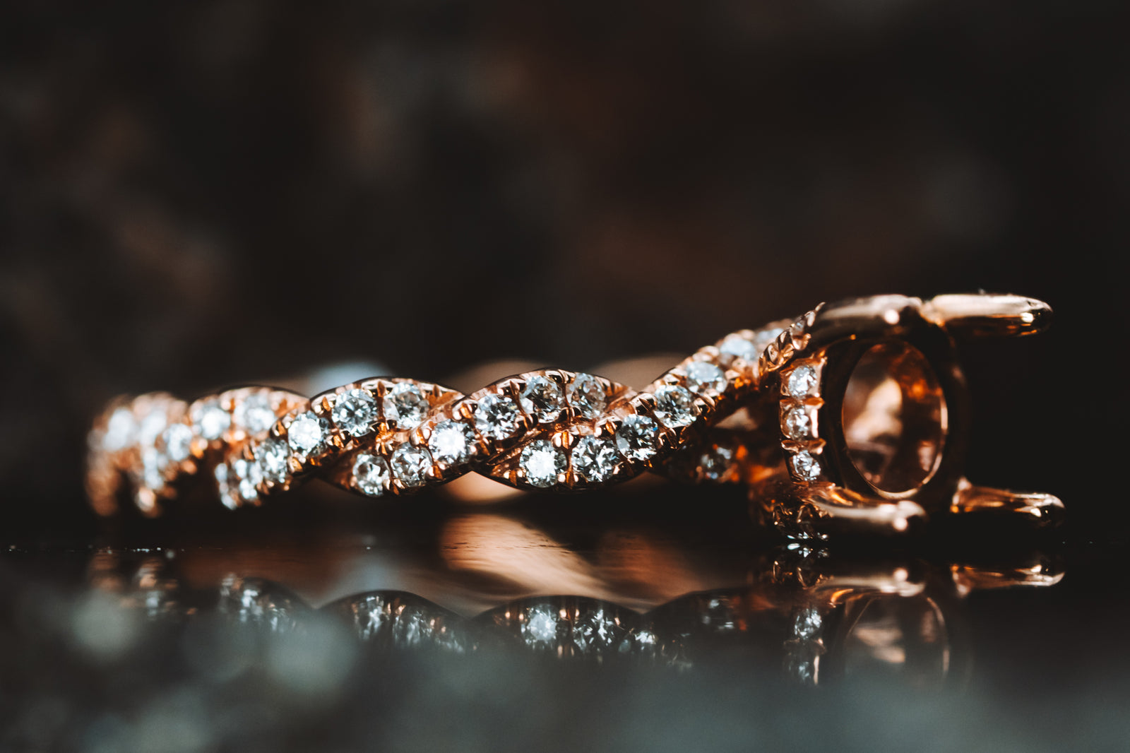 14k Rose Gold and Diamond Mounting