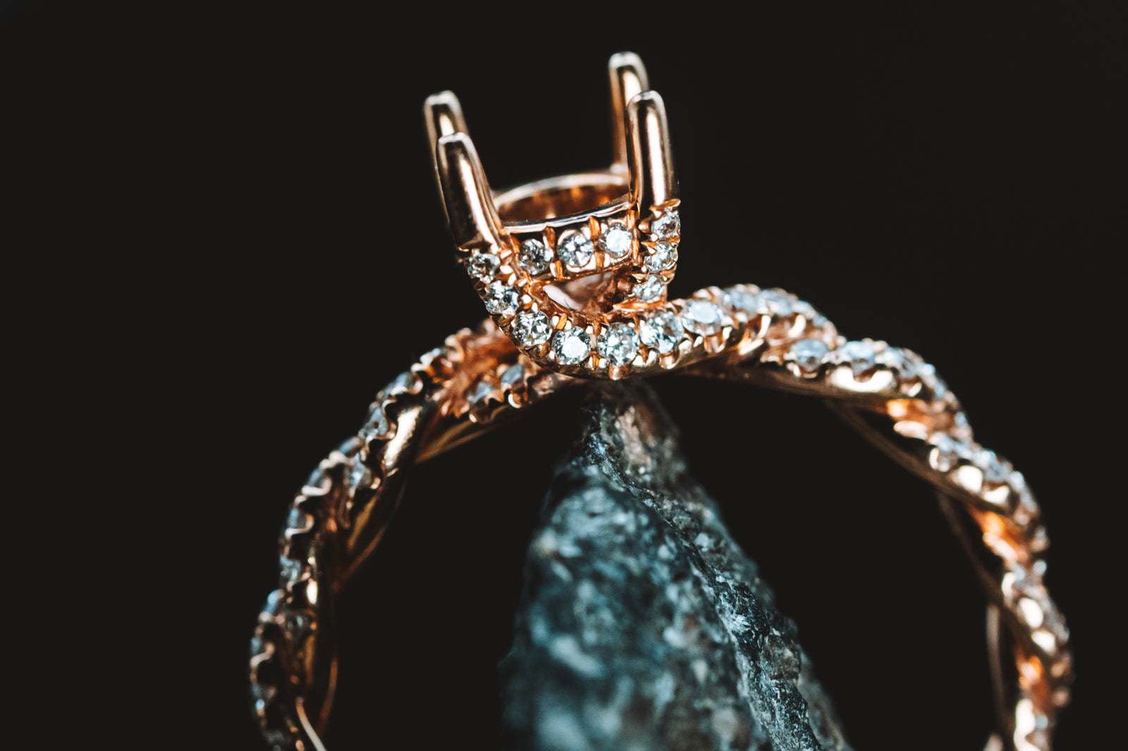 14k Rose Gold and Diamond Mounting