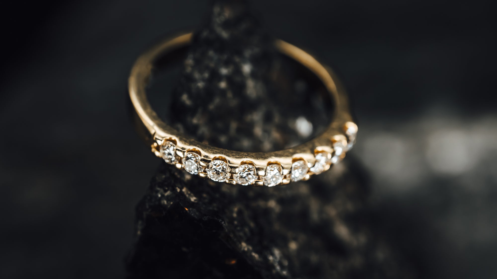 14k Yellow Gold Diamond Anniversary Band