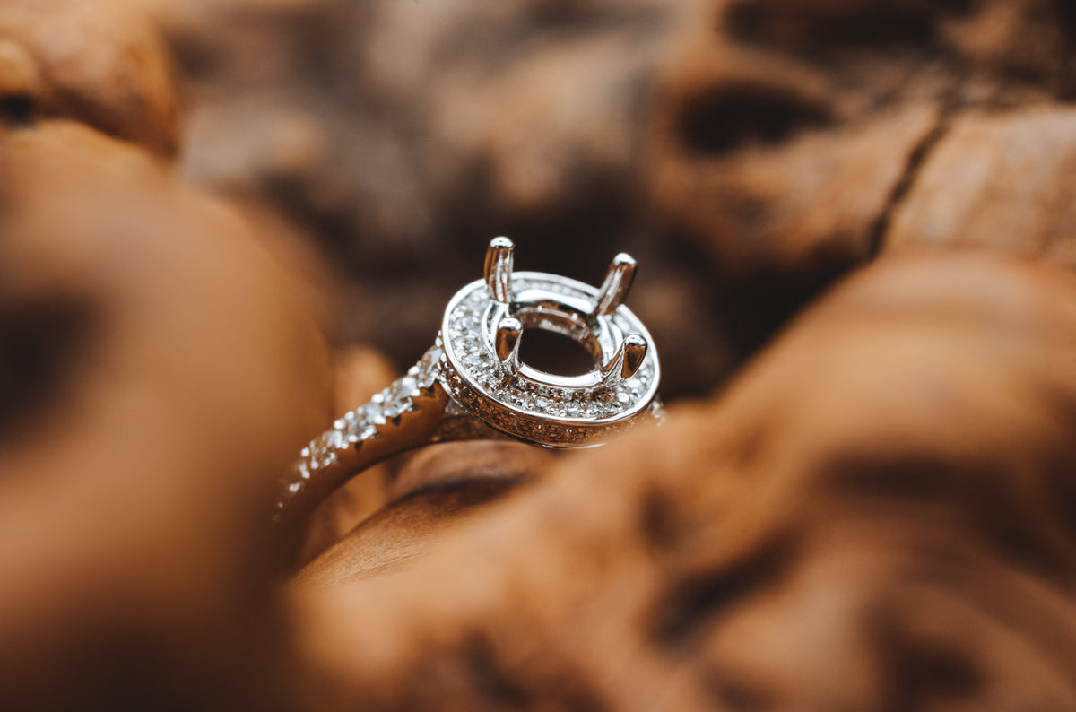 14k White Gold Diamond Mounting