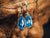 14k White Gold Blue Topaz Drop Earrings