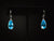 14k White Gold Blue Topaz Drop Earrings