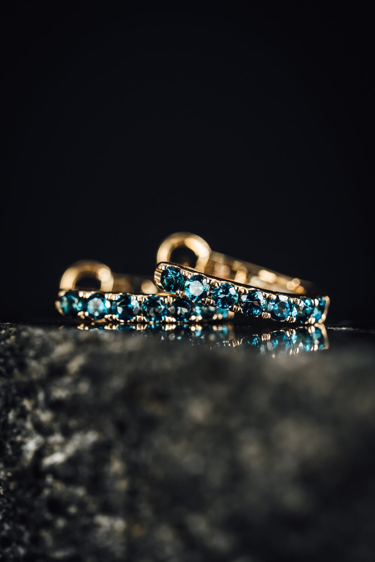 14k Yellow Gold London Blue Topaz Drop Earrings